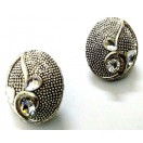 Silver Oxidized Rhinestone Earrings Stud Ethnic Traditionl Imitation Jewelry EA7